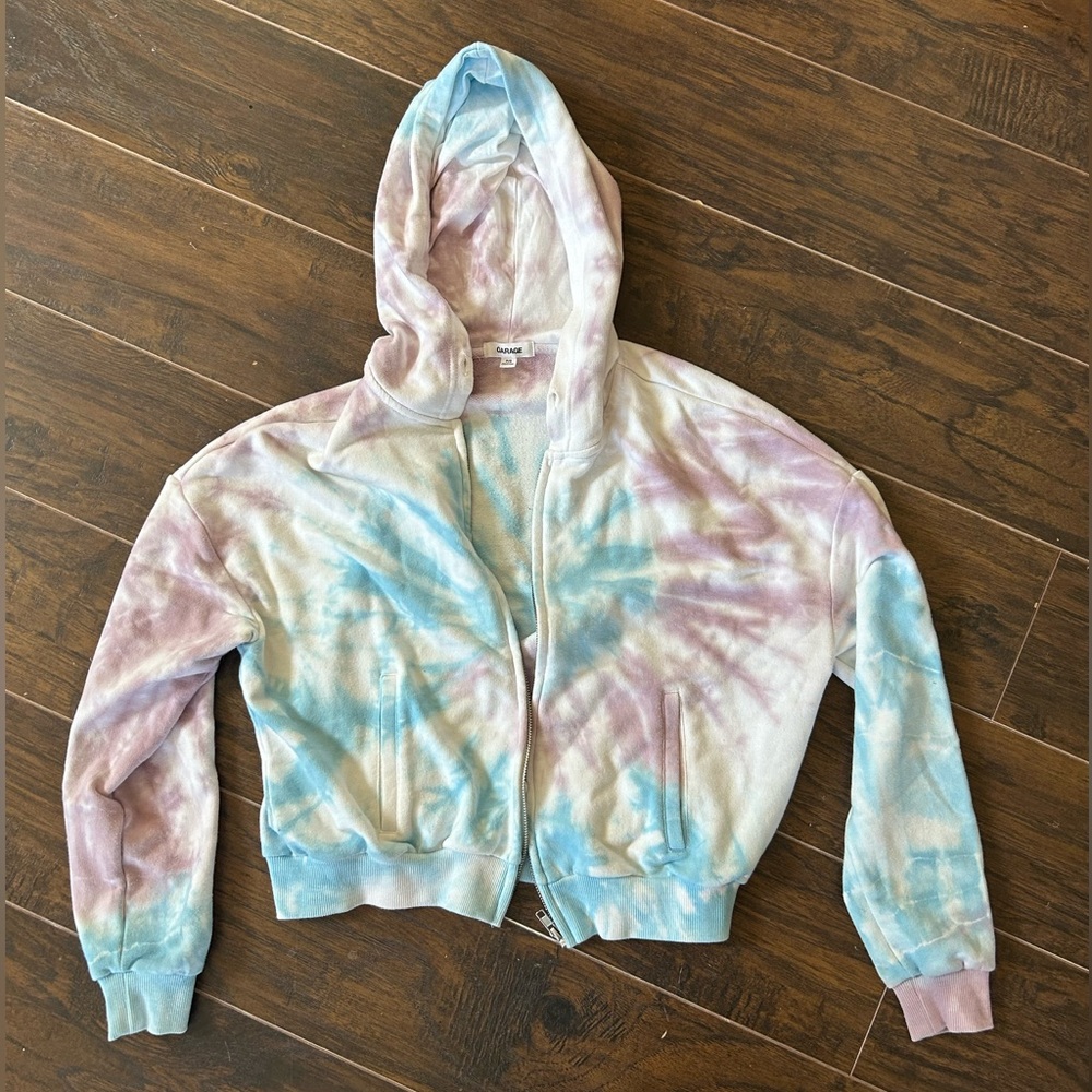 Garage cropped zip up hoodie